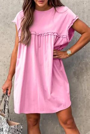 Mini Jurk met Rimpelzoom Casual