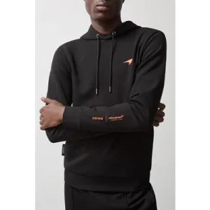 Reiss Ls Jersey Interlock Speedmark Hoodie Black