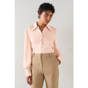 LK Bennett Tw Sonya Crepe Blouse Pink