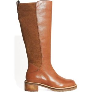 White Stuff Serena Leather Knee High Boot Dark Tan
