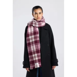 America Today geruite sjaal Octavia bordeauxrood/roze