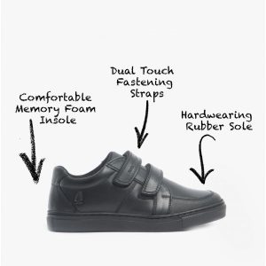 SANTOS Jongens Leren School schoenen Zwart