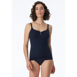 Schiesser Hemd Natuurlijke schoonheid Parelmoeren knoopsluiting, smalle bandjes, zacht, heupbedekkend