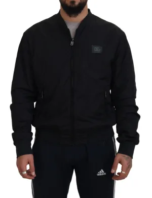 Zwarte Bomberjack Casual Stijl