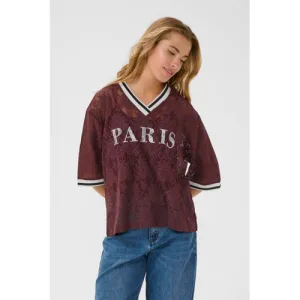 Kaffe kanten top donkerbruin