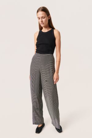 Casual broek Casual fit Monogram Line Print black