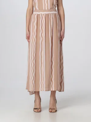 Midi Zijden Rok Golfprint