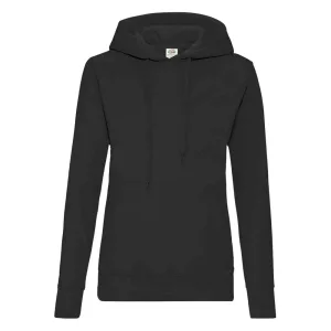 Fruit of the Loom Klassieke Dames Fit Sweatshirt Met Capuchon (Zwart)