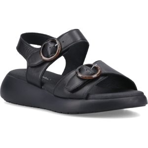 Hush Puppies Alison Leren Dames Zwarte Sandalen