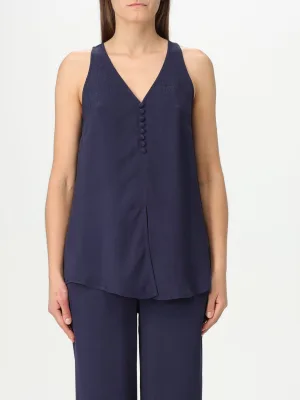 Zijde V-hals Knopen Tanktop