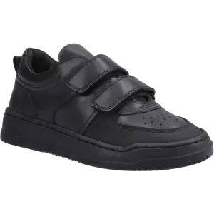 Hush Puppies Daxton Leren Jongens Zwarte Sneakers