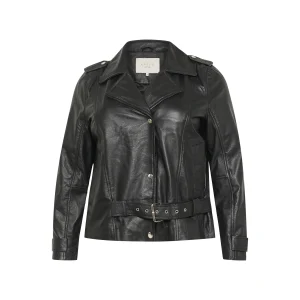 Leren jas voor vrouwen KAFFE Curve Suena