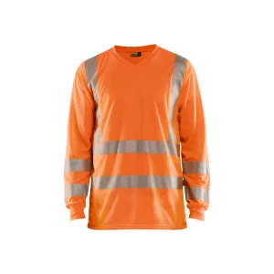 V-hals anti-uv T-shirt met lange mouwen en hoge zichtbaarheid Blaklader