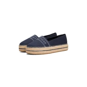 Tommy Hilfiger Espadrilles DENIM PLATFORM ESPADRILLE , plateau, slipper, instapschoen, comfortschoen met bastbekleding op het plateau