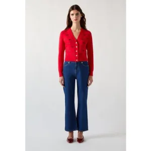 LK Bennett Cd Tallis Lips Cardigan Red