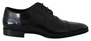 Dolce & Gabbana Zwarte Leren Heren Derby Formele Loafers Schoenen
