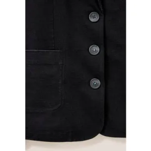 White Stuff Olivia Cotton Jersey Blazer Washed Black