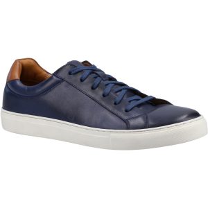 Hush Puppies Colton Leer Heren Navy Trainers