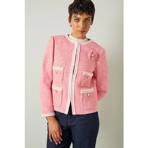 LK Bennett Charlie Tweed Jacket Pink/cream