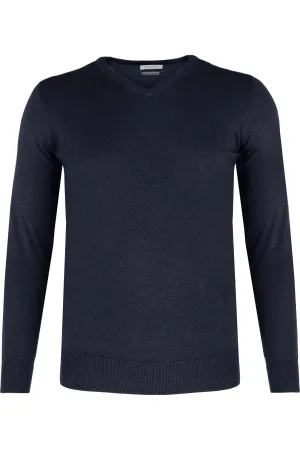 ETERNA Trui V-halsmarine, Effen