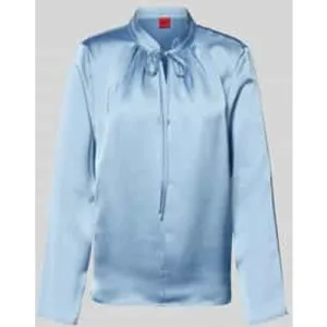 HUGO Regular fit blouse met lange mouwen en strikdetail, model ‘CIMONAS’