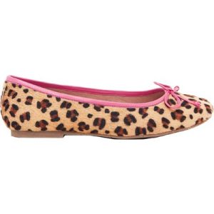 White Stuff Bow Ballet Pump Brown Print