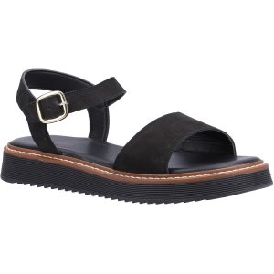 Hush Puppies Cassie Nubuck Dames Zwarte Sandalen
