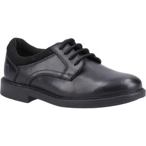 Hush Puppies Tommy Senior Leren Zwarte Schoenen Voor Jongens