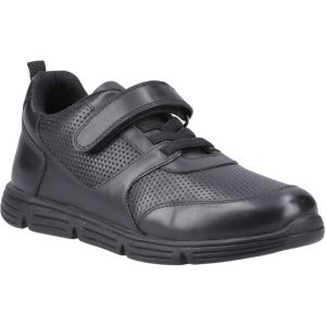 Hush Puppies Alfie Bungee Jnr Leren Zwarte Schoenen Voor Jongens