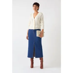 LK Bennett Cd Elodie Cable Cardigan Cream