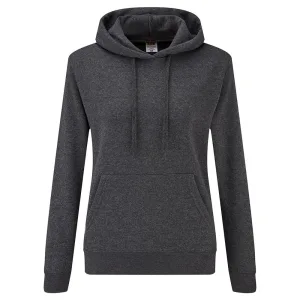 Fruit of the Loom Klassieke Dames Fit Sweatshirt Met Capuchon (Donker Heather)