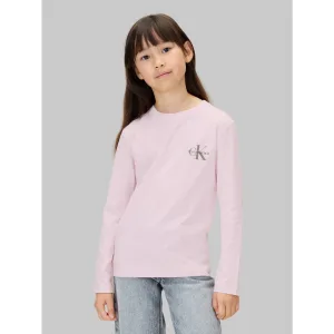 Calvin Klein Shirt met lange mouwen Chest Monologo Ls T-Shirt voor kinderen tot 16 jaar, logo-print