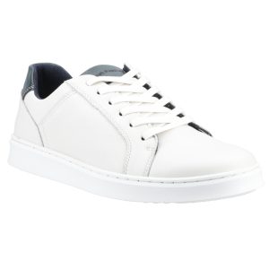 Hush Puppies Madden Leren Witte Sneakers Voor Heren
