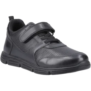 Hush Puppies Alfie Bungee Snr Leren Zwarte Schoenen Voor Jongens