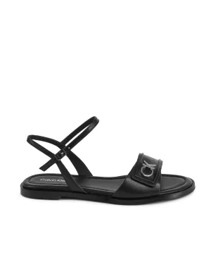 Leren Platte Sandalen Ck Logo