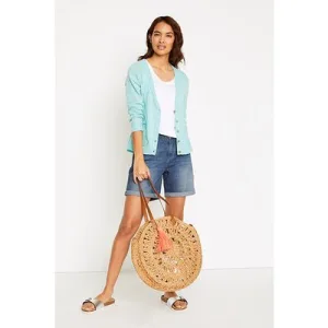 White Stuff Anchor Marl Cardi Soft Bottle Green