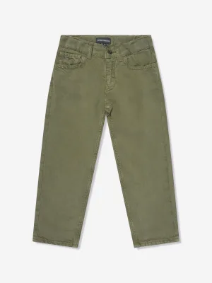 Emporio Armani Jongens Linnenmix Broek in Groen