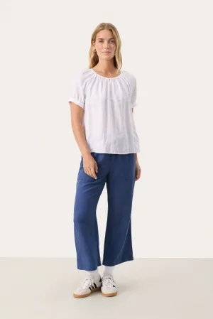 Blouse met korte mouwen Regular fit Bright White