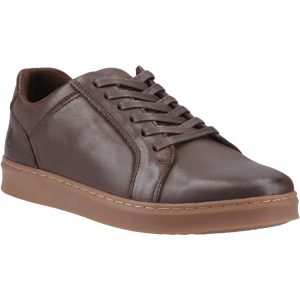 Hush Puppies Madden Leren Heren Sneakers In Koffiebruin