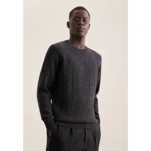 seidensticker Gebreide trui Regular Lange mouw ronde hals met kabelpatroon