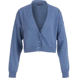 River Woods Basic V-neck Cardi Ls Blue