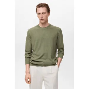 Mango Man pullover sweater fijn gebreid groen