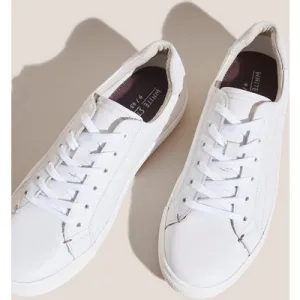White Stuff Woody Leather Trainer Natural White
