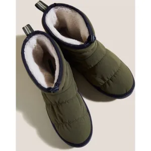 White Stuff Puffer Nylon Bootie Khaki Green