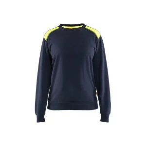 Tweekleurig dames sweatshirt met ronde hals Blaklader