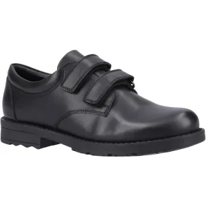 Hush Puppies Barry Senior Leren Zwarte Schoenen Voor Jongens