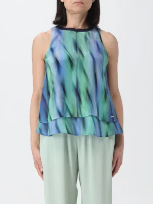 Gelaagde Zijde top met Abstracte Print