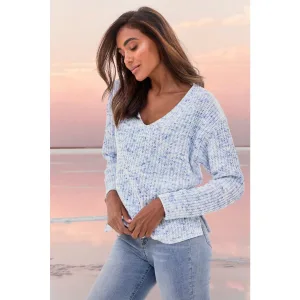 Buffalo Trui met V-hals van zachte chenille, gebreide trui, knuffelzacht