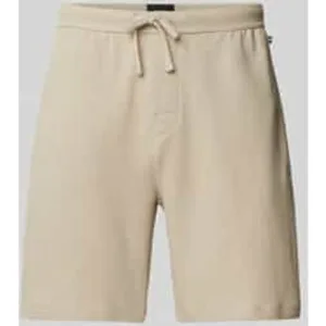 Boss Korte regular fit broek met structuurmotief