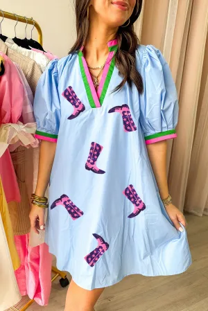 Cowboylaarzen Print Jurk